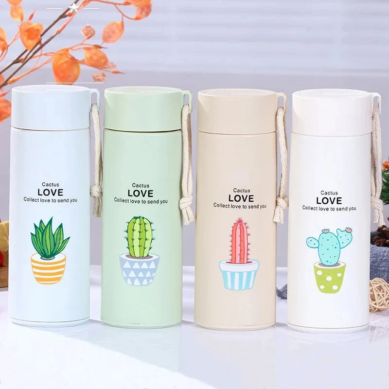 Anti-scalding  Water Bottle Bpa Free 400ml Glass Water Bottle Custom Cute Glass Water Bottles for Girls