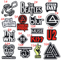 Hot Sale Computer Embroidered Iron on White Black Rock Band Letter Patches