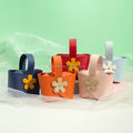Creative DIY Wedding PU Leather Candy Box with Knot and Flower for Candy and Jewelry Packaging Includes Gift Bag