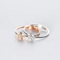 Fashion Stylish Unique Design Elegant 925 Sterling Silver CZ Pentagram Resizable Round Sweet Fresh Ring S925 Jewelry Women J3874