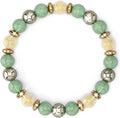 Classic Citrine Crystal Bracelet with Green Aventurine Pyrite Hematite Stone Beaded Bracelets for Women Mens Jewelry