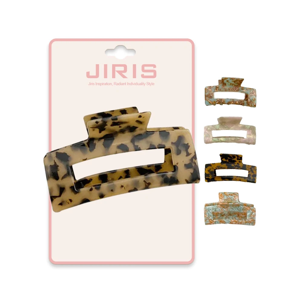 JIRIS Elegant Ins Style Hair Claw Hair Clips Multi-Color Cellulose Acetate Rectangle 10cm for Girls and Women