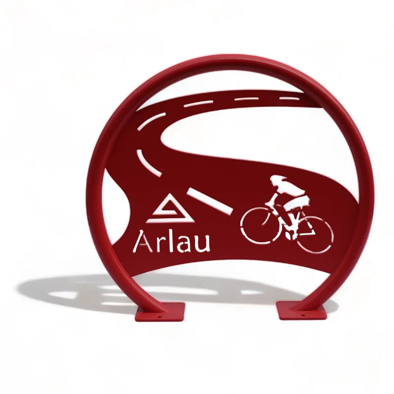 Outdoor Round Galvanized Metal Single Bike Floor Storage Rack Outside Cycle Storage Rack Road Stationary Bicycle Parking Stand