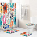 Hot Selling Custom 3D Printed Eco-Friendly Modern Luxury Waterproof Polyester Fabric Shower Curtain Set Bath Rugs Hooks for