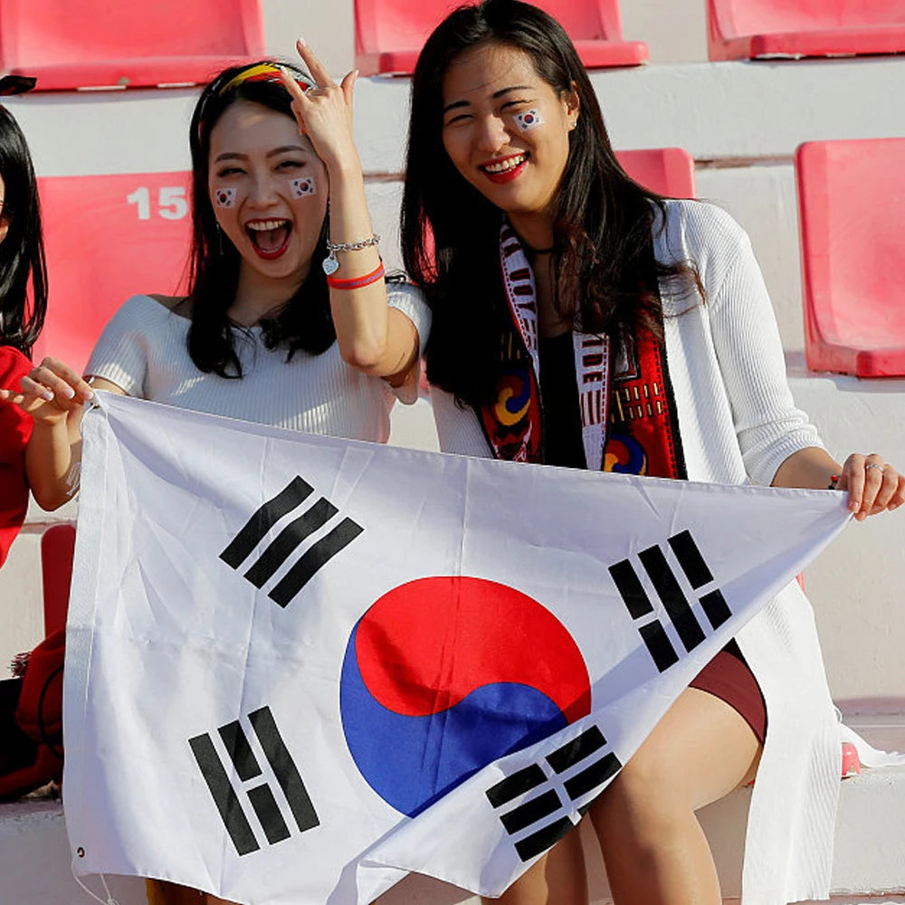2026 South Korea Flag 100% Polyester Soccer Team Flag 3*5ft South Korea Body Shawl Flag Car Cover