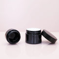 Cosmetic Black Uv Violet Glass Cream Jar 5g 10g 15g 20g 30g 50g 100g Skin Care Round Container with Plastic Black Lid