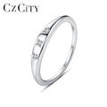 CZCITY Zirconium Pure Hand Fashion Jewelry Diamond Zircon Silver Design for Girl Chunky Ring