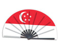 New Product Customized National Country Flag Singapore Folding Bamboo Hand Held Fan