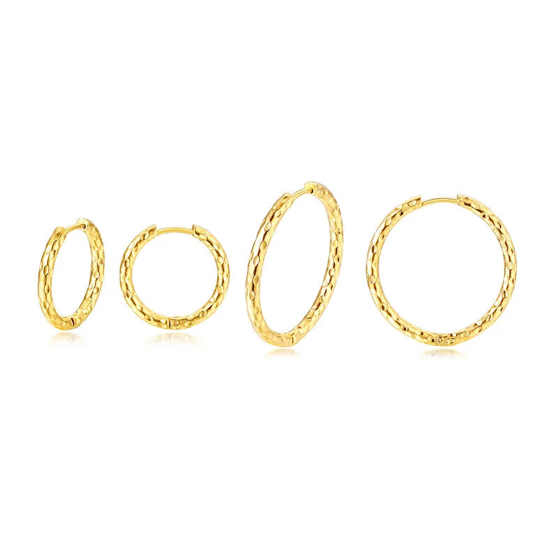 Gold Plated Stainless Steel Jewelry Wholesale Statement Geometric Big Hoop Earrings for Women Fashion Jewelry