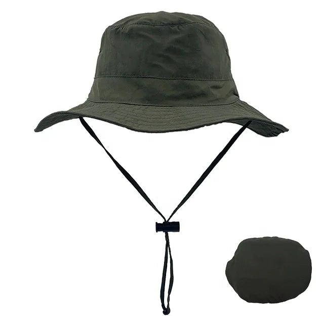 Customize Summer Bucket Hat Cap Unisex Foldable Fishing Boonie Sun Safari Hat With Pocket