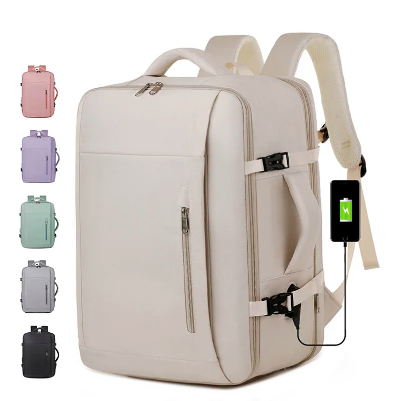 Hot Selling Fashion Expandable Travel Backpack with Usb Customized Waterproof Anti-theft Business Laptop Backpacks for Men