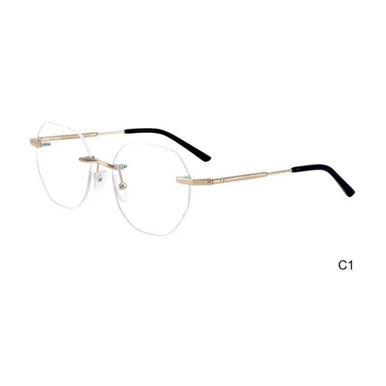 New Classic Unisex Rectangle Rimless Glasses Frames Optical Spectacles Men Women Ultra-Light Frameless Eyeglasses Computer Use