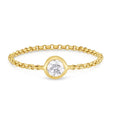 For 925 Silver 18K Gold Dainty Warp Single Heart Zircon Engagement Ring for Wedding Anniversary Party