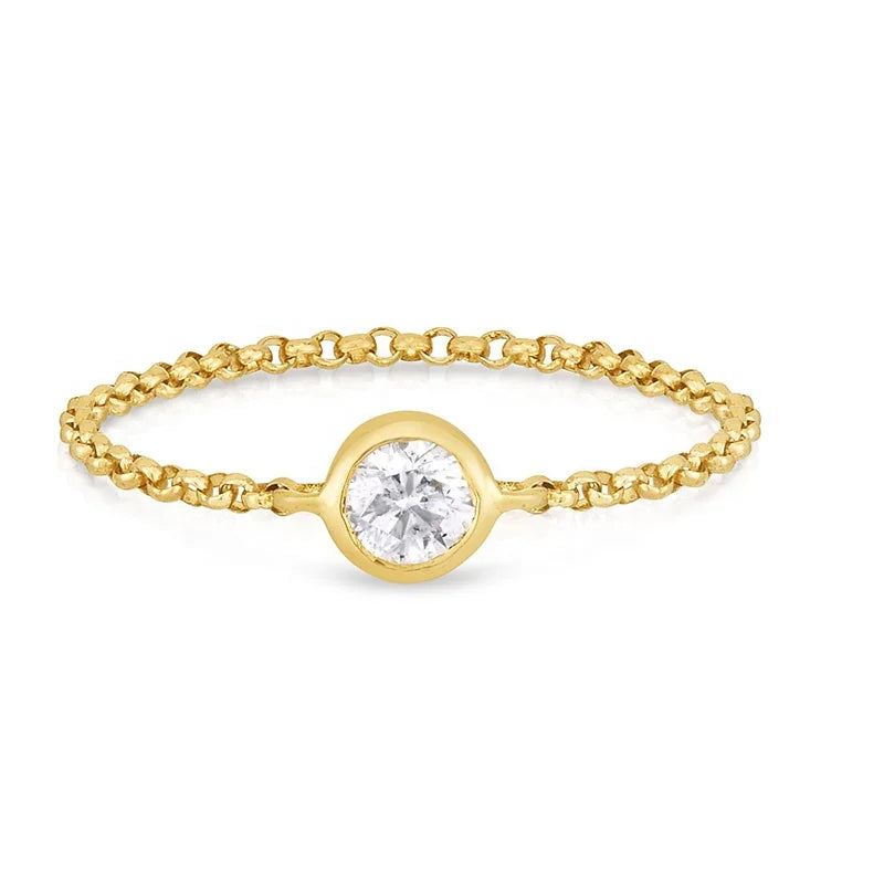 For 925 Silver 18K Gold Dainty Warp Single Heart Zircon Engagement Ring for Wedding Anniversary Party