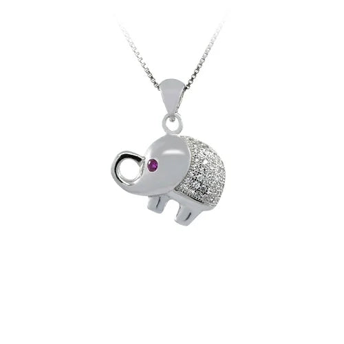 Lovely Style Unique Anime Jewellery  Cubic Zircon Sterling Silver 925 Elephant Pendant Jewelry for Babies