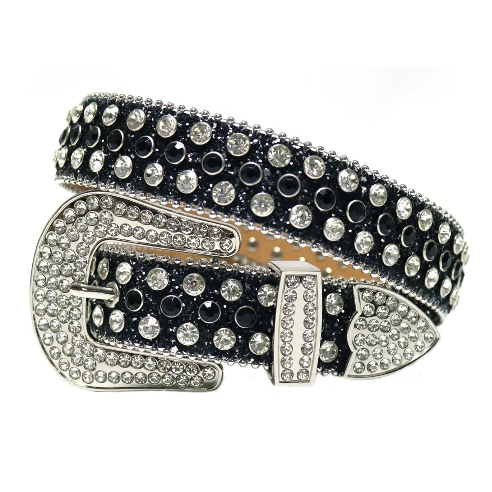Western Punk Kid Belts Luxurious Crystal Studded Cowboy and Cowgirl Red Diamond Designer Boy Rhinestone Kids Belt Factory