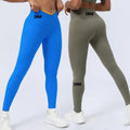 SHINBENE Add Logo Plain Women V Cut Waist Butt Lifting Leggings Mid Waisted Plus Size Yoga Pants