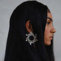 Latest Fashion Alloy Glass Crystal Rhinestone Earrings Statement Sunflower Female Dinner Party Earrings Accessories