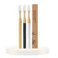 Free Samples Custom Logo Travel Gold Toothbrush Soft Bamboo Castor Oil Bristles Replaceable Brush Head
