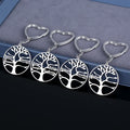 NEWNORTH Custom Key Chain Stainless Steel Accessories Personalized Customized Name Life Tree Pendant Key Chain for Family