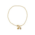 Retro Jewelry 18k Gold Plated OT Clasp Pearl Choker Necklace Stainless Steel Beads Baroque Pearl Necklace for Gift