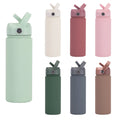 500ml S.S Sports Water Bottle with Wide Mouth Straw Lid - Insulated Portable Handle Thermos for Outdoor Gym Hiking Travel