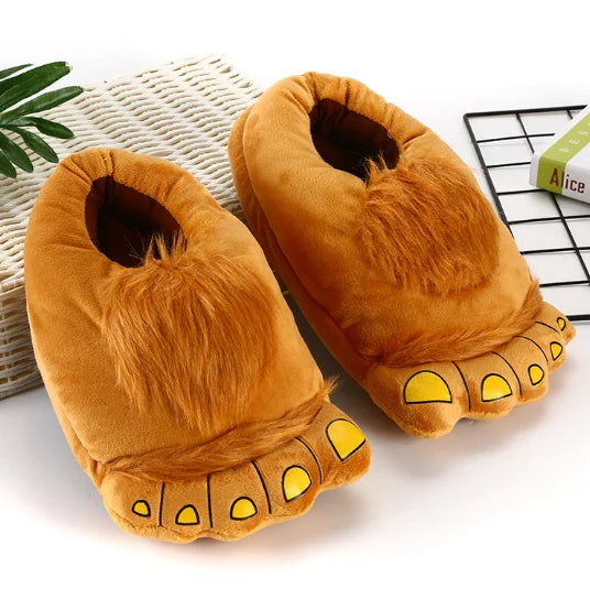 Winter Explosions Cute Warm Home Cotton slippers Creative Hobbit Big Feet Indoor Floor Home Shoes