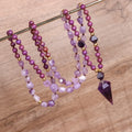 Hot Boho Shaped Beads Amethyst Necklace Yoga Women's Necklace Elegant Bohemian Stone Necklace Female