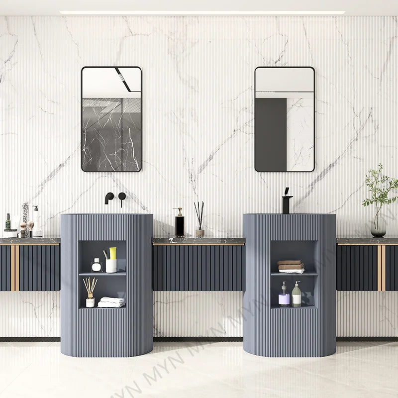 MEIYANI Hotel Customized Color Bathroom Artificial Stone Pedestal Sink