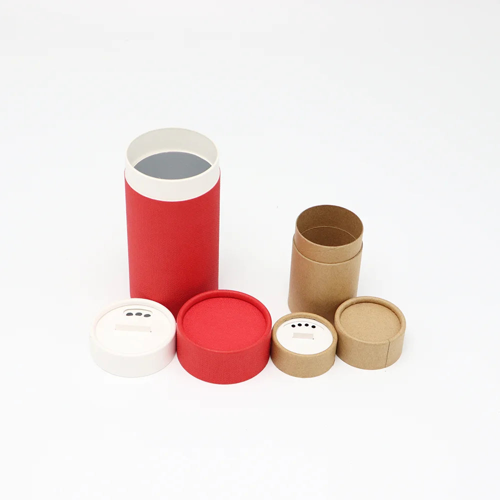 High Quality Custom Eco-friendly Biodegradable Cosmetic Round Tube Box with Vanishing Finish for Loose Powder & Dry Shampoo