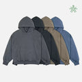 Custom Logo Vintage Acid Wash Hoodie Heavyweight Thick Cotton No String Pullover High GSM Unisex Oversized Sweatshirt