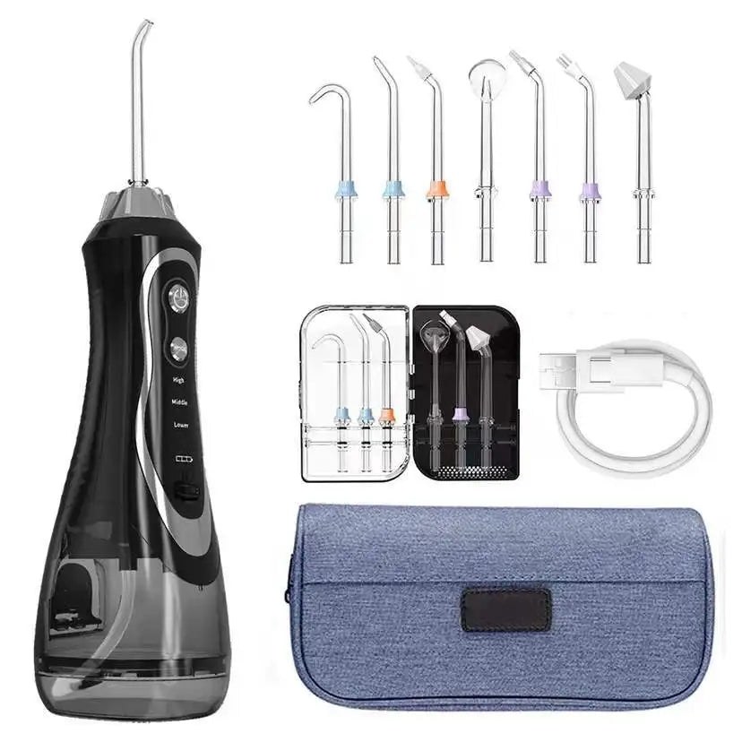 Teeth Irrigator Clean Ultrasonic Cleaner 3 Modes Cordless USB Rechargeable Water Flosser Oral Care Irrigator for Tooth Cleaning
