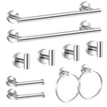 Complete 304 Stainless Steel Bathroom Accessories Kit Towel Rod Toilet Holder Hook Modern Bathroom Combo