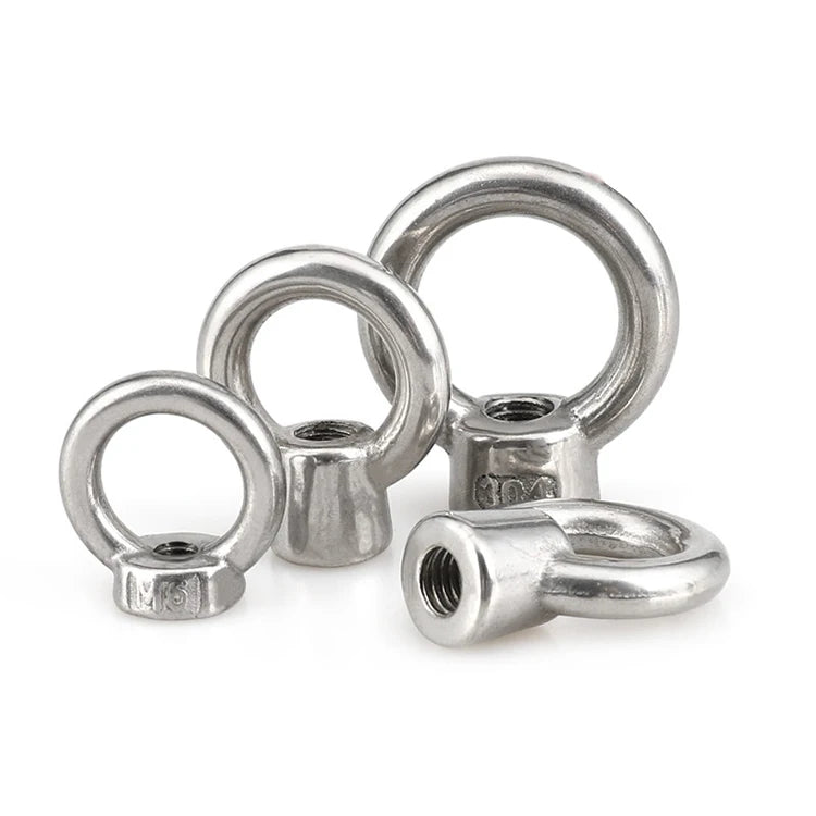 Rigging Hardware Eyenut 304 316 Stainless Steel DIN582 Ring Shape Oval Threaded Lifting Eye Nut M6 M8 M12 M20 M22 M60