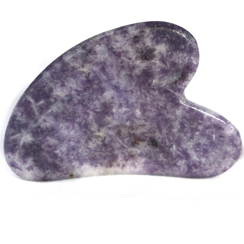 Best Selling Products 2025 New Arrivals Heart Shaped Guasha Board Purple Stone Jade Stone Gua Sha Massage Tool