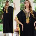 Dubai Middle East Arabia Women's Casual Kaftan Lightweight Oversized Turkish Maxi Dress Beach Cover-Up Traditional Muslim
