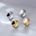 Hip Hop Vintage Stainless Steel Ring Fashion Ins Zircon Engagement Rings for Women Party Gifts Jewellery Accessories