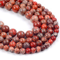Wholesale 6/8/10mm Round Red Sea Sediment America Turquoises Stone Beads for Jewelry Making DIY