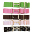 Solid Color - NO MOQ 1.5Inch 3.8cm Elastic High Waist Equestrian Belt for Horse Riding Sports with Rhinestone Snaffle Bit Buckle
