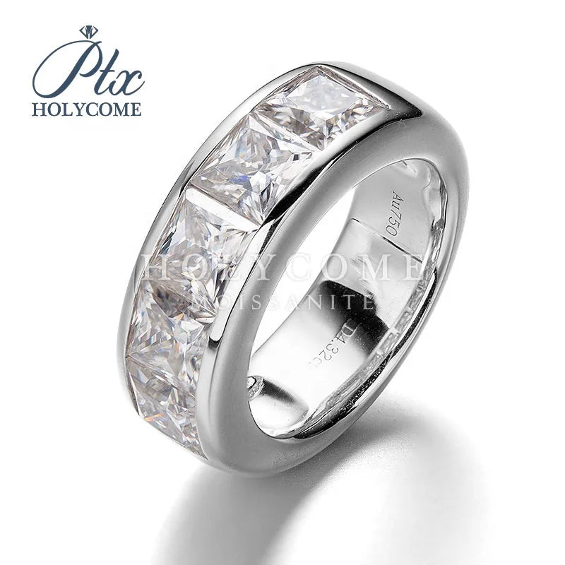 Customized Moissanite Jewelry S925 Loose Princess Cut Moissaanite Diamond Engagement Men's Ring
