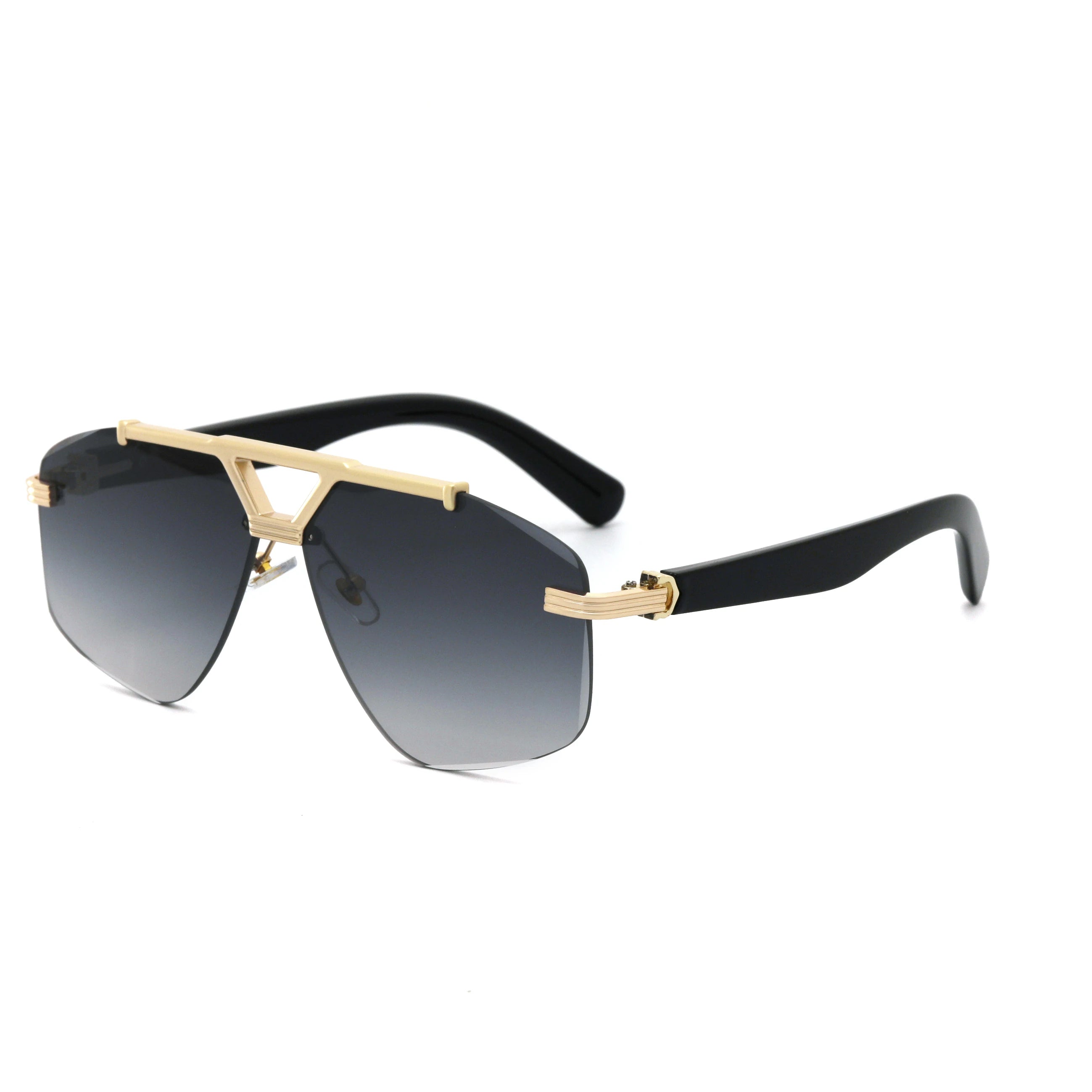 Double Bridge Geometric Fashion Shades Sunglasses UV400 Protection Driving Glasses