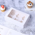 New Design Eco-Friendly Easy Folding Gift Box Paper Food Packaging Craft Paper Cupcake Boxes With Window 6 Cavity Cupcake Box