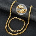 Custom Luxury Jewellery 18k Gold Plated Necklace Bracelet Jewelry Set for Women