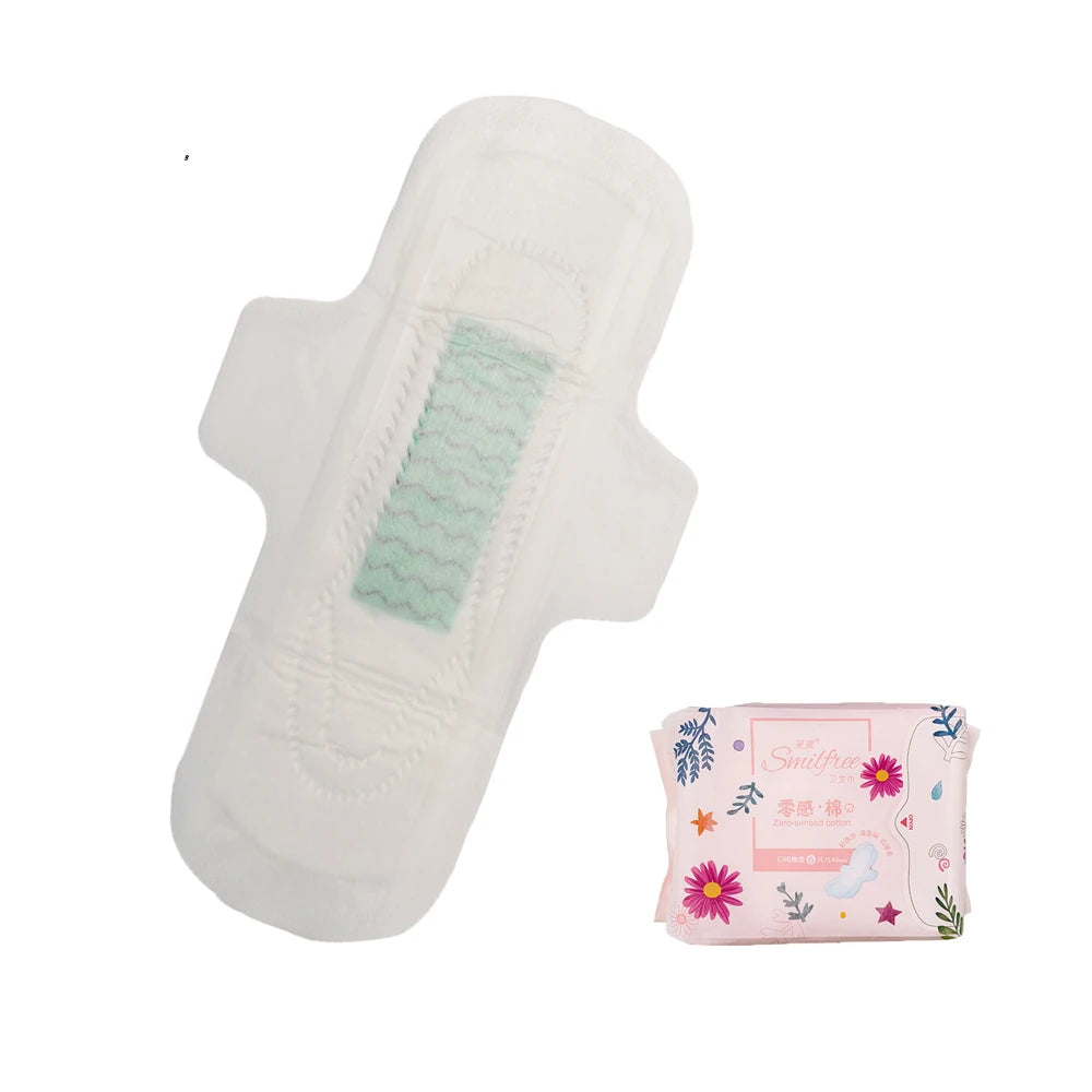 OEM ultra Thin Organic Sanitary Pads with Green Anion Chip