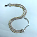 Adjustable Tennis Bracelet Three Row CZ Micro Pave Bling Bling Cubic Zirconia Rose Gold  Plated Tennis Chain Bracelet