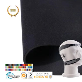 High Quality Nylon Spandex Laminated Polyester Velvet Pu Foam Composite Fabric Cpap Bipap Breathing Headband Fabric