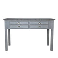 Gray Wood Console Table with 4 Drawers