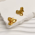 Fashion 18k Gold Plated Stainless Steel  Earrings Jewelry Irregular Flower Shape Earrings  for Women
