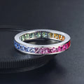 2022 Jewelry Natural rainbow Multi  Sapphire Ring Latest Real 18k Gold Ring Prices