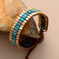Handmade Boho Chic Bracelet Newest Hematite Jasper Stone Wrist Accessories Fashionable Chakra Bangles